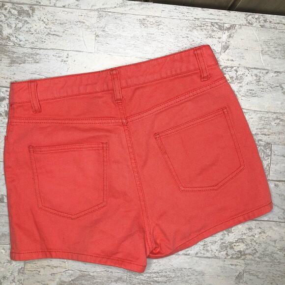 Monki ASOS Coral Denim Short Shorts Small - Picture 7 of 7